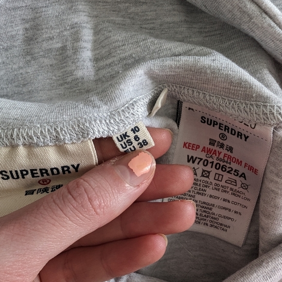 NWOT Superdry Light Grey Band Logo Leggings Size 6 - Picture 3 of 3
